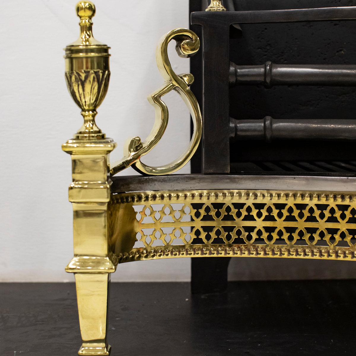 Reclaimed Cast Iron and Brass Fire Basket | The Architectural Forum