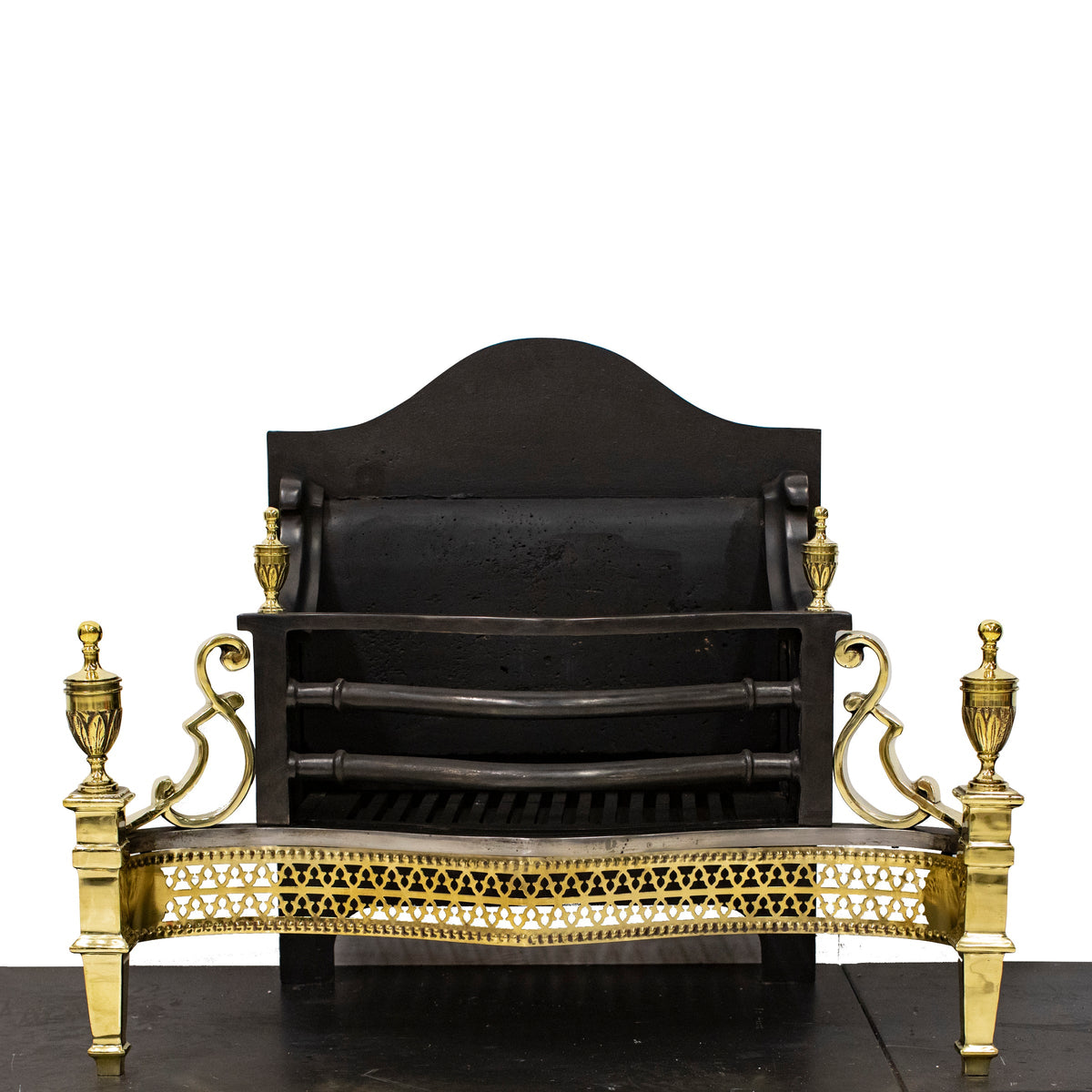 Reclaimed Cast Iron and Brass Fire Basket | The Architectural Forum