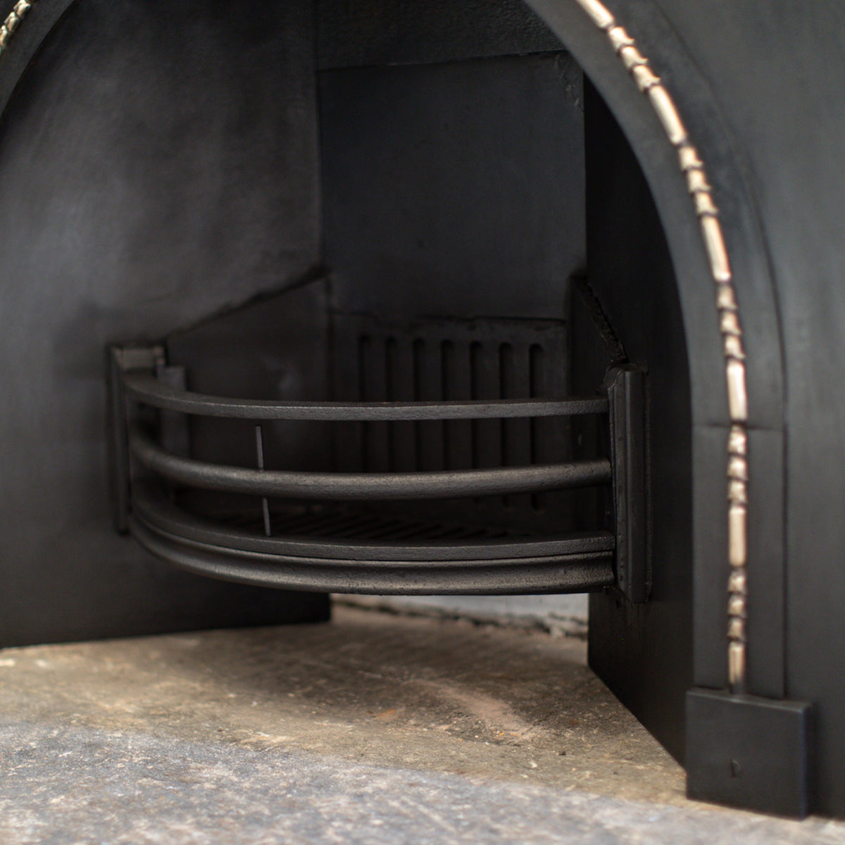 Antique Arched Cast Iron Insert with Brass | The Architectural Forum