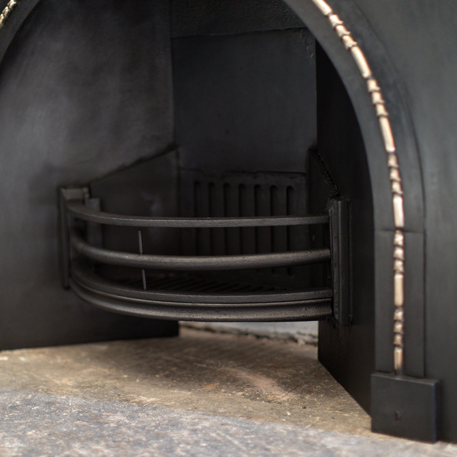 Antique Arched Cast Iron Insert with Brass | The Architectural Forum