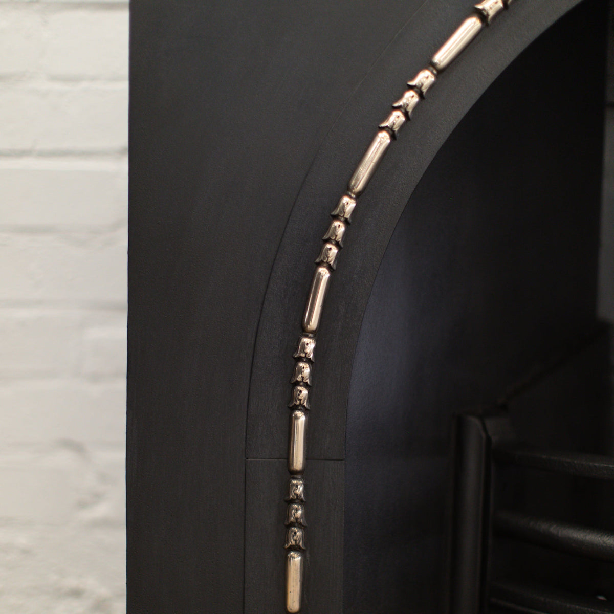 Antique Arched Cast Iron Insert with Brass | The Architectural Forum