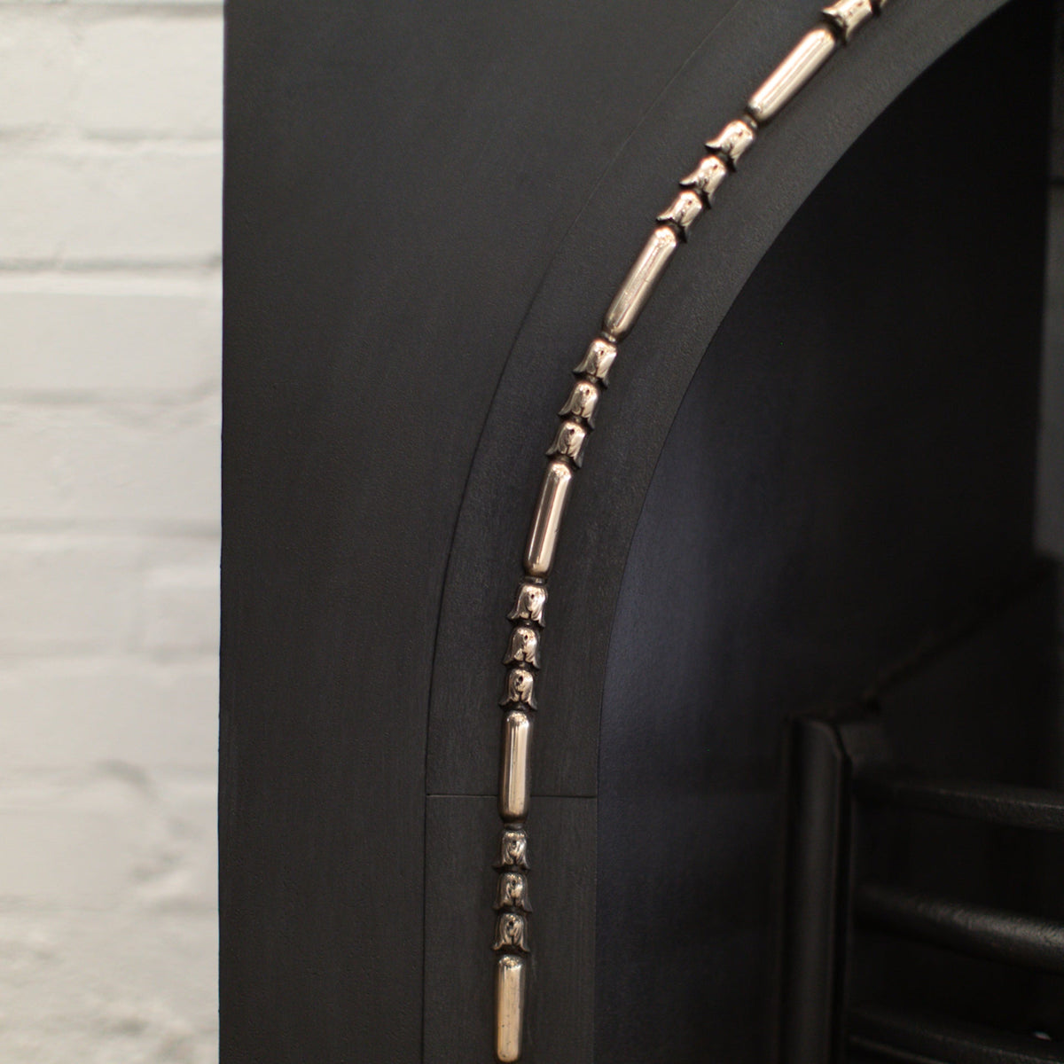 Antique Arched Cast Iron Insert with Brass | The Architectural Forum