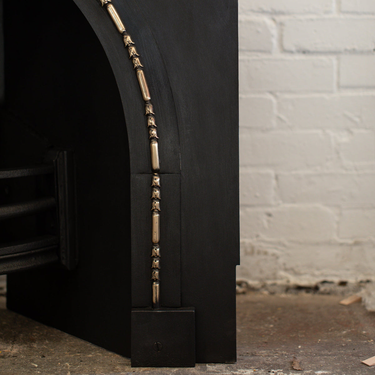 Antique Arched Cast Iron Insert with Brass | The Architectural Forum