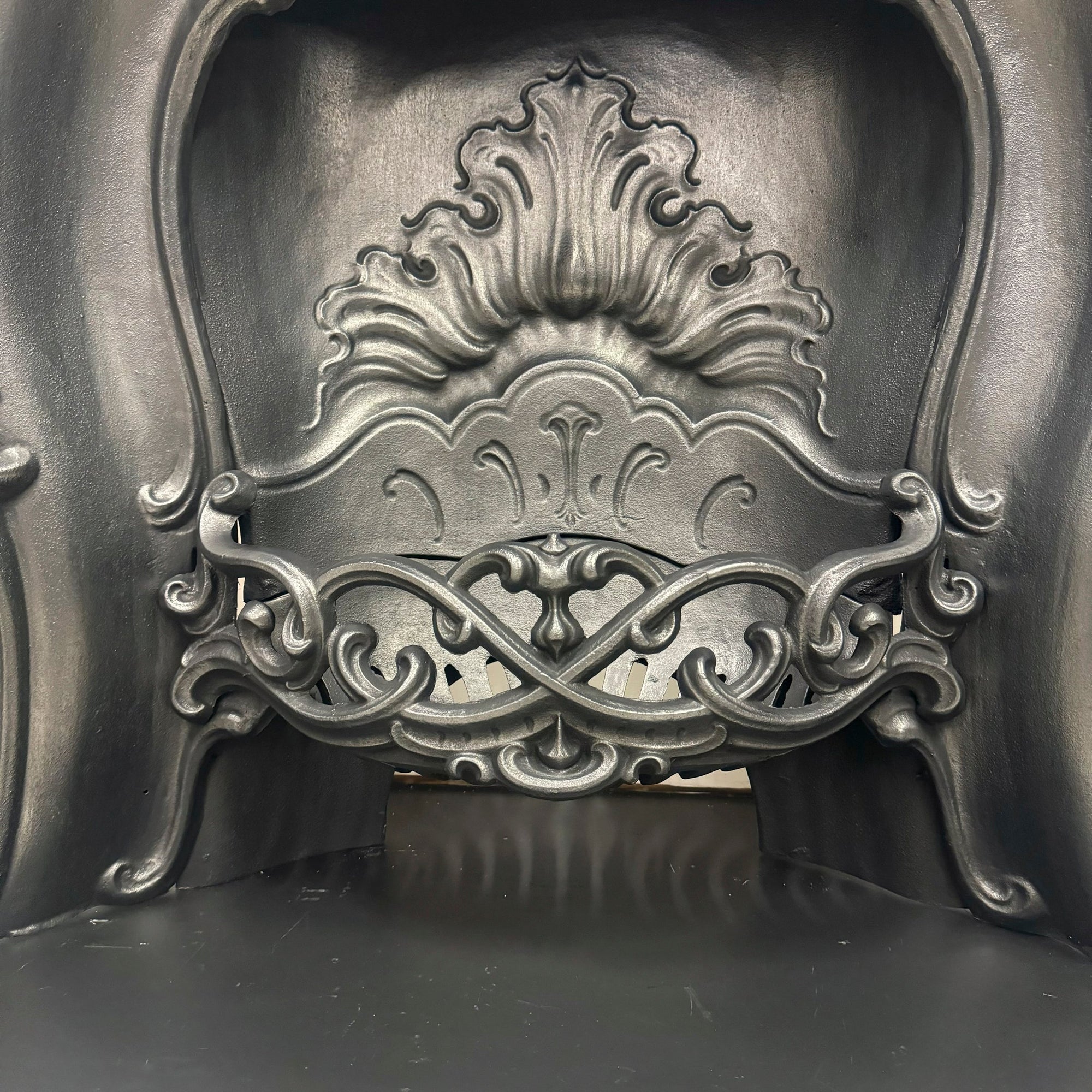 Reclaimed Victorian Rococo Style Cast Iron Horseshoe Fireplace Insert | The Architectural Forum