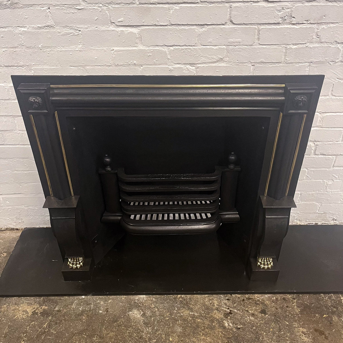 Antique Cast Iron Lion Head Fireplace Insert | The Architectural Forum