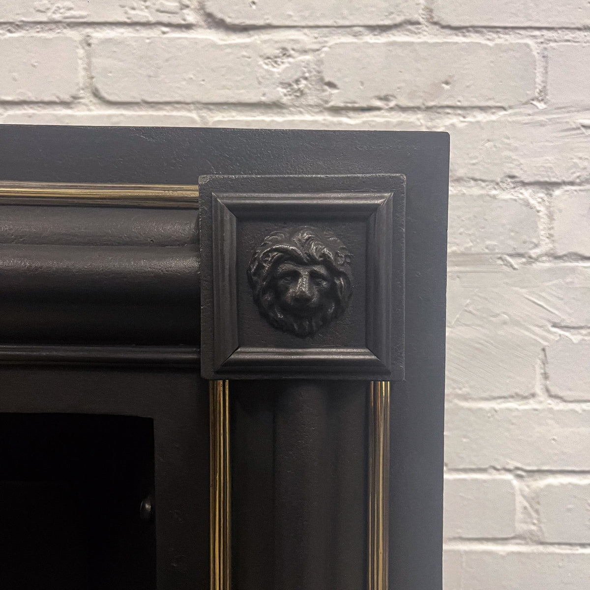 Antique Cast Iron Lion Head Fireplace Insert | The Architectural Forum