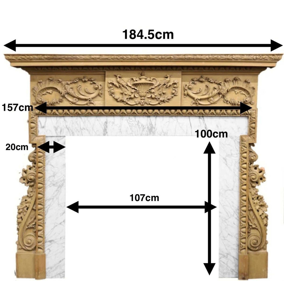 Antique Georgian Carved Pine Fireplace Surround | The Architectural Forum