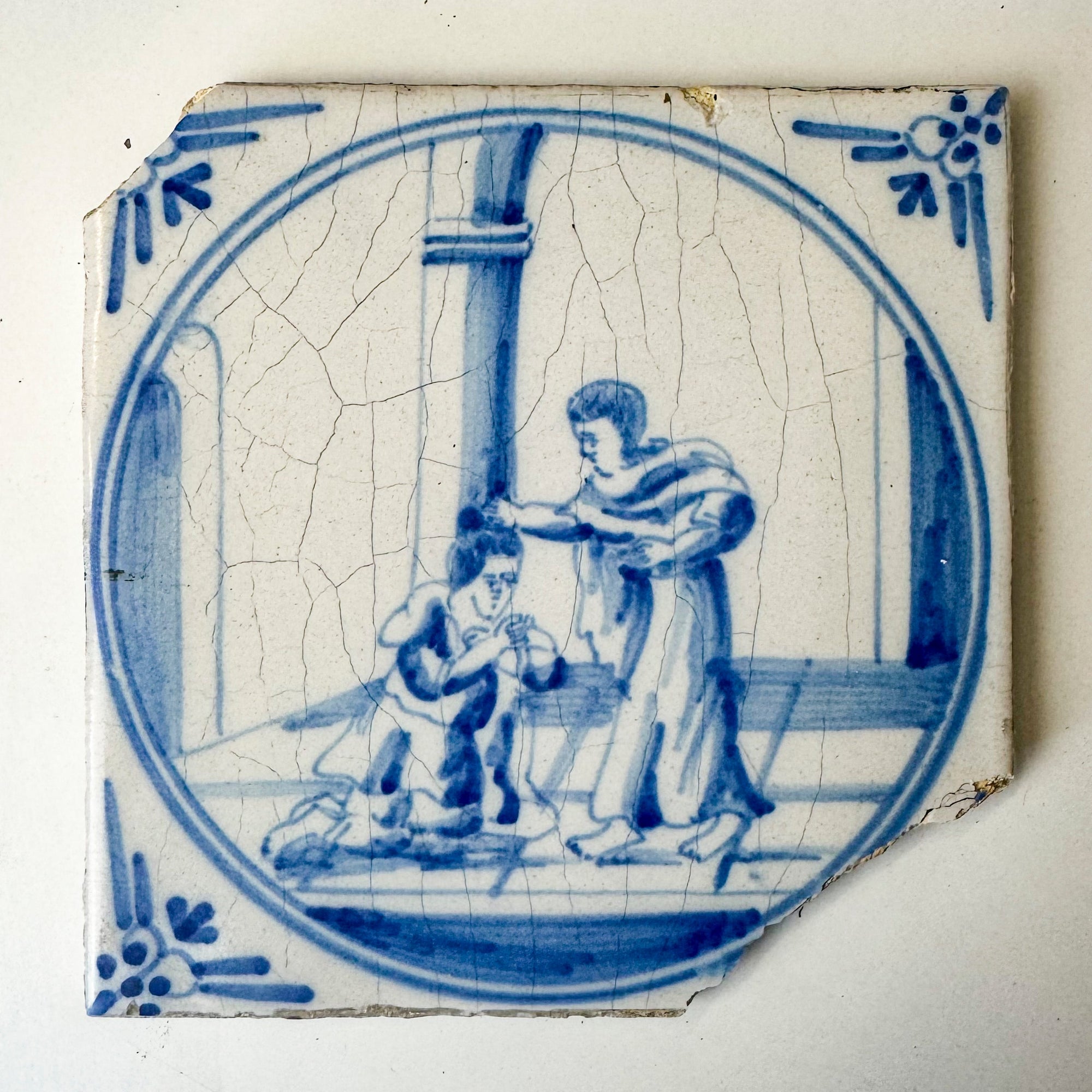 Set of 3 Antique 18th Century Dutch Delft Tiles | The Architectural Forum