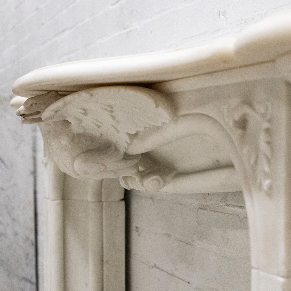 Antique Victorian Statuary Marble Surround with Carved Eagle | The Architectural Forum