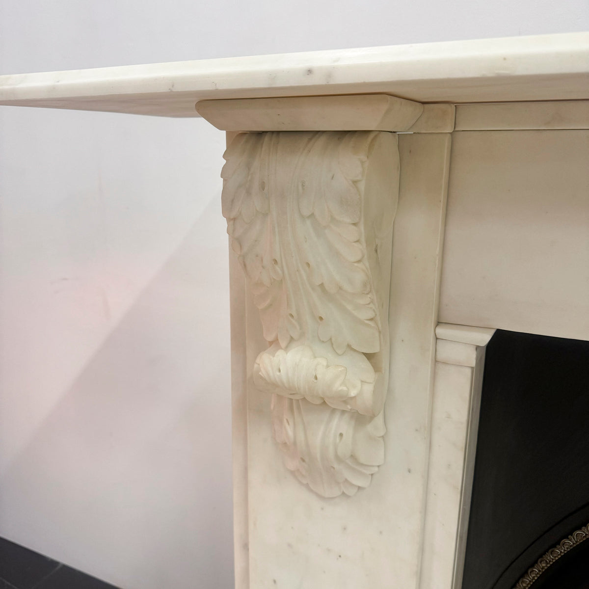Antique Victorian Statuary Marble Chimneypiece with Carved Corbels | The Architectural Forum