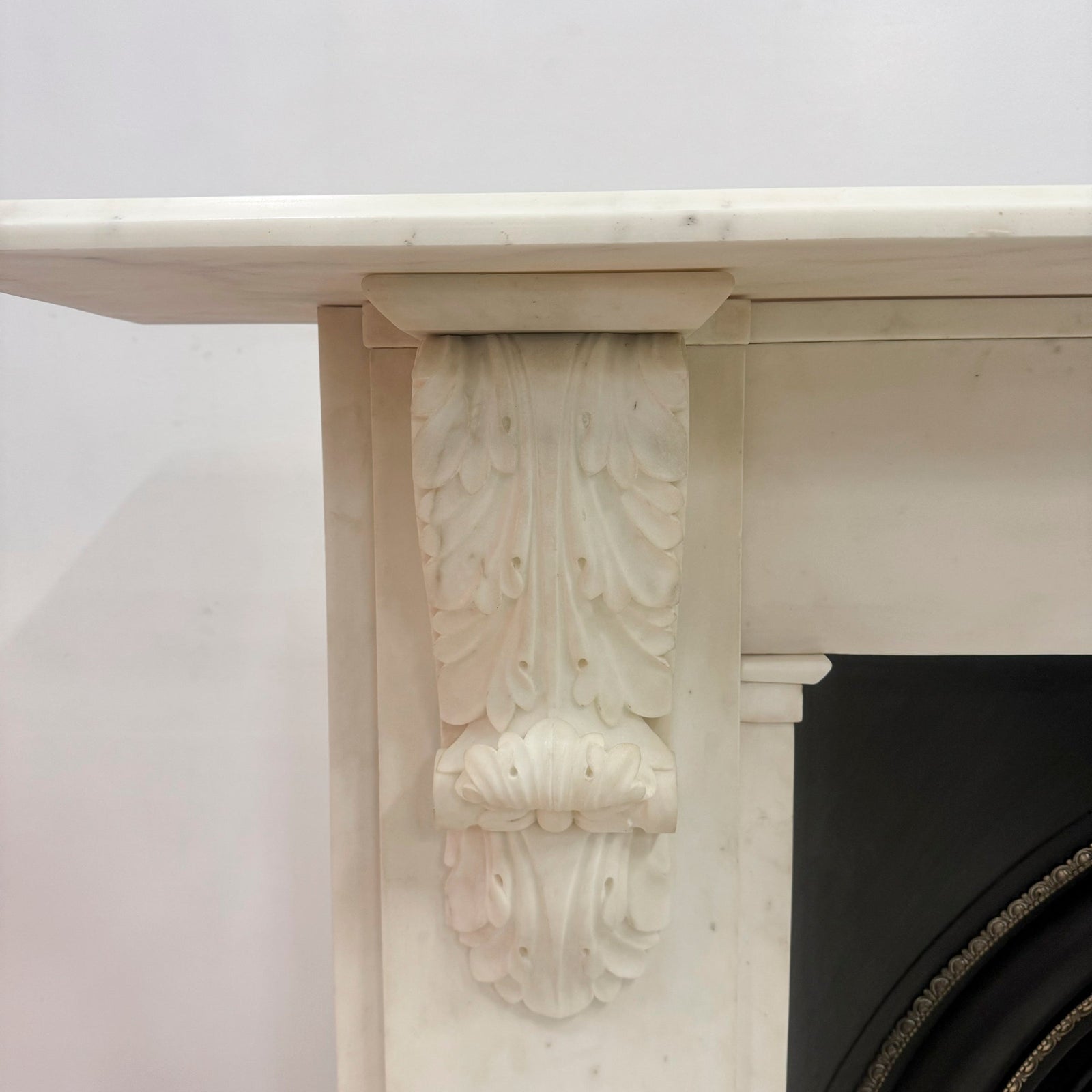 Antique Victorian Statuary Marble Chimneypiece with Carved Corbels | The Architectural Forum