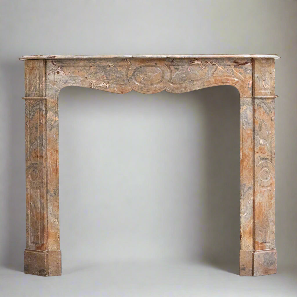 Antique French Style Louis Pompadour Breche Marble Fireplace | The Architectural Forum