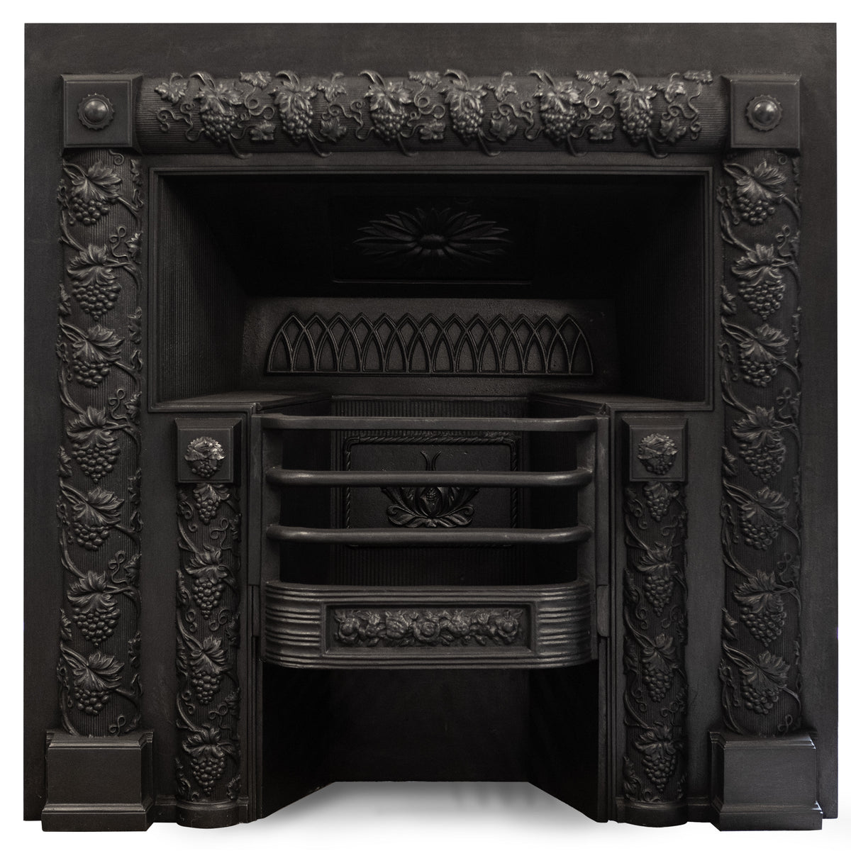 Reclaimed Ornate Georgian Style Cast Iron Fireplace Insert | The Architectural Forum