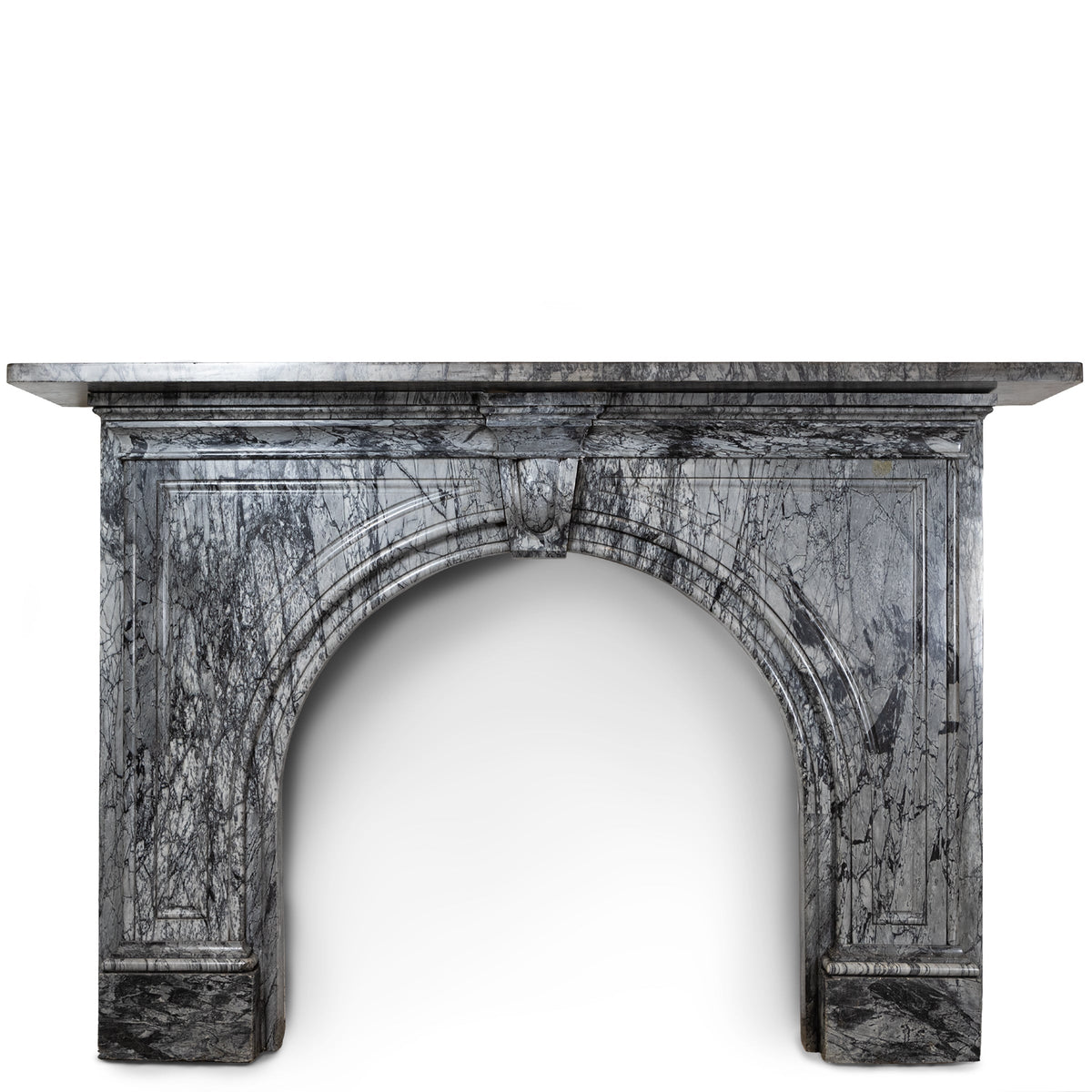 Antique Victorian Grey Bardiglio Marble Arched Chimneypiece | The Architectural Forum