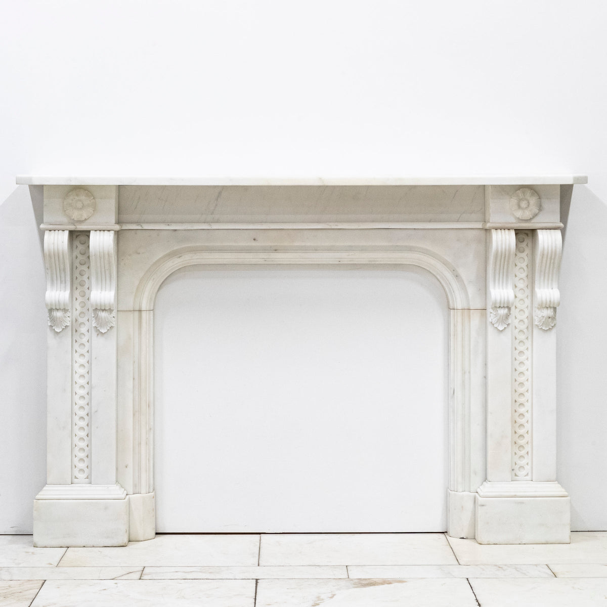 Large Antique Carrara Marble Fireplace Surround | The Architectural Forum