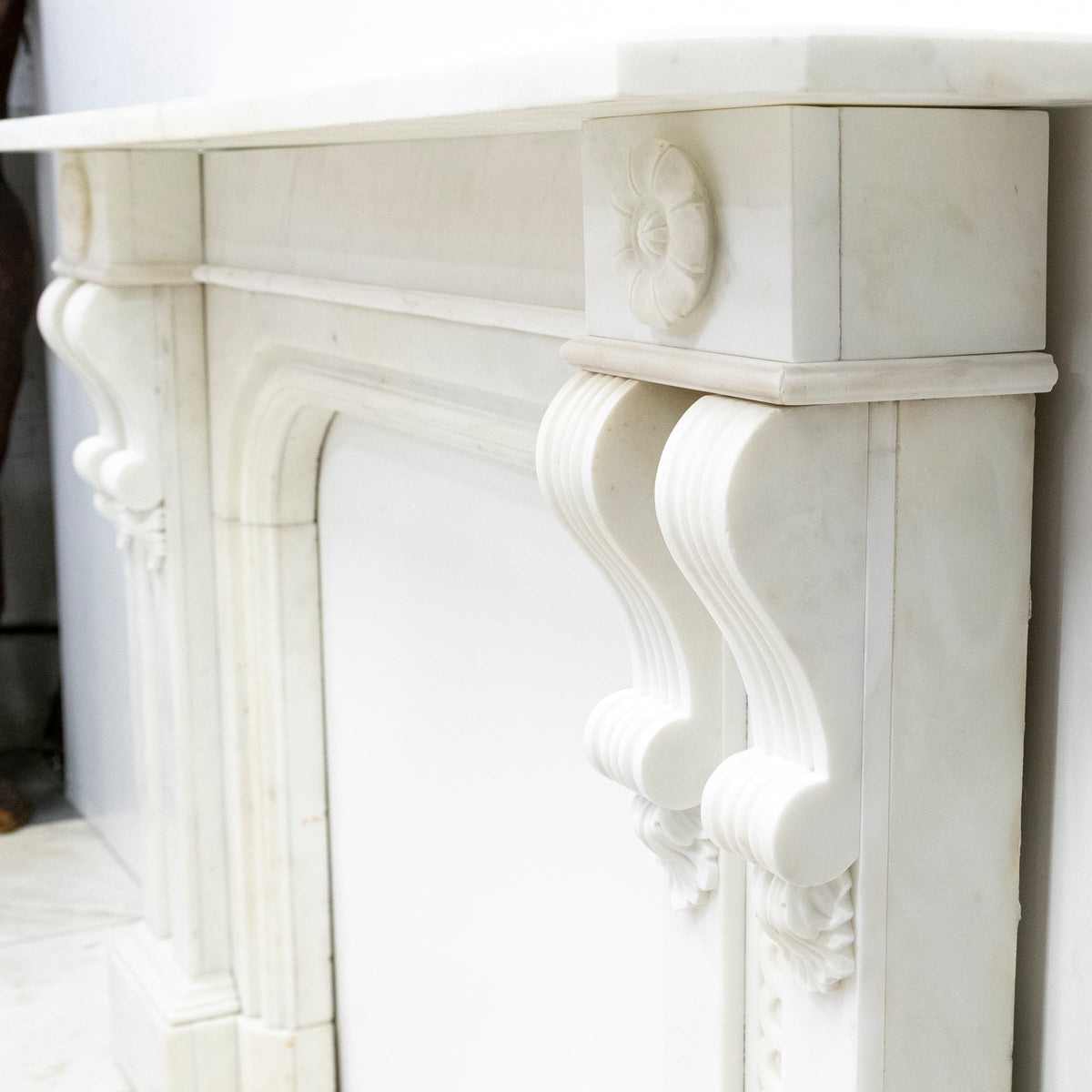 Large Antique Carrara Marble Fireplace Surround | The Architectural Forum