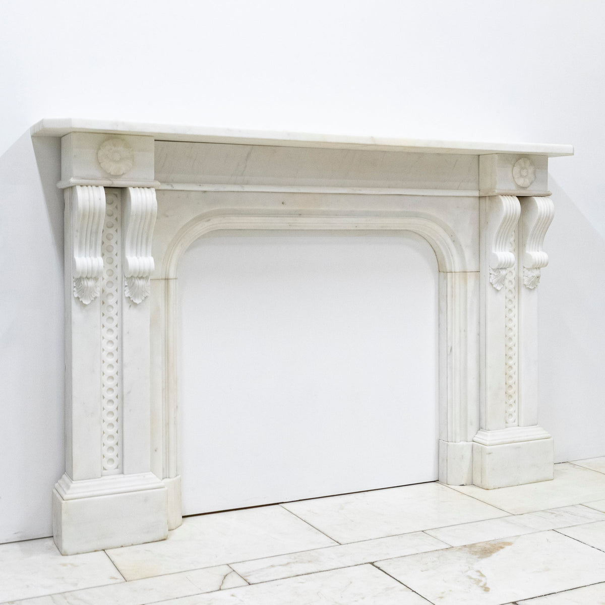 Large Antique Carrara Marble Fireplace Surround | The Architectural Forum