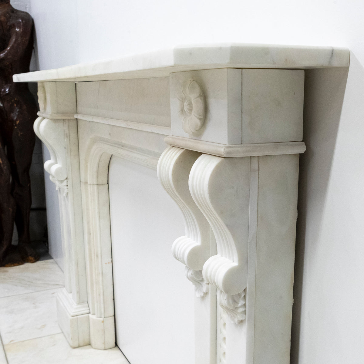 Large Antique Carrara Marble Fireplace Surround | The Architectural Forum