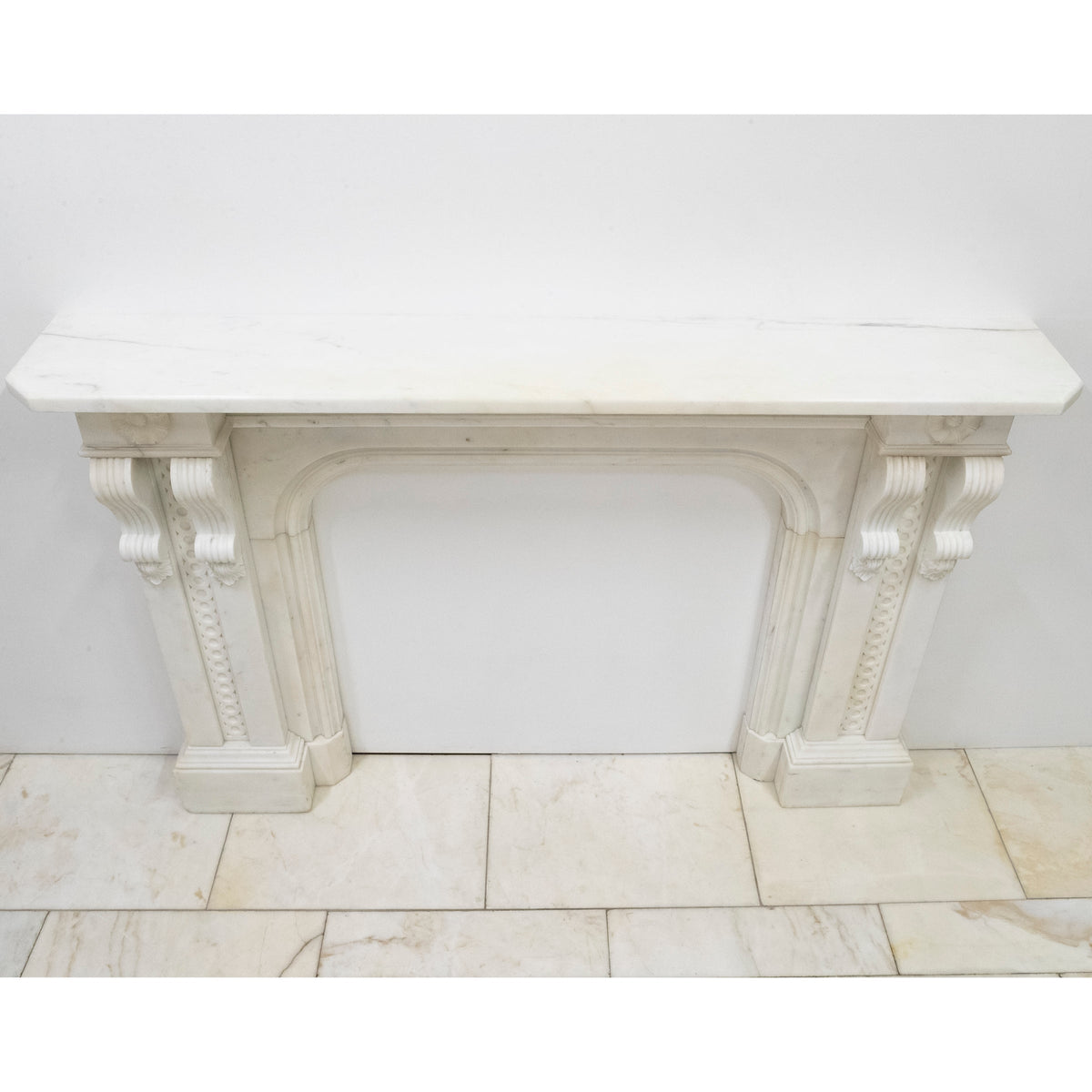 Large Antique Carrara Marble Fireplace Surround | The Architectural Forum