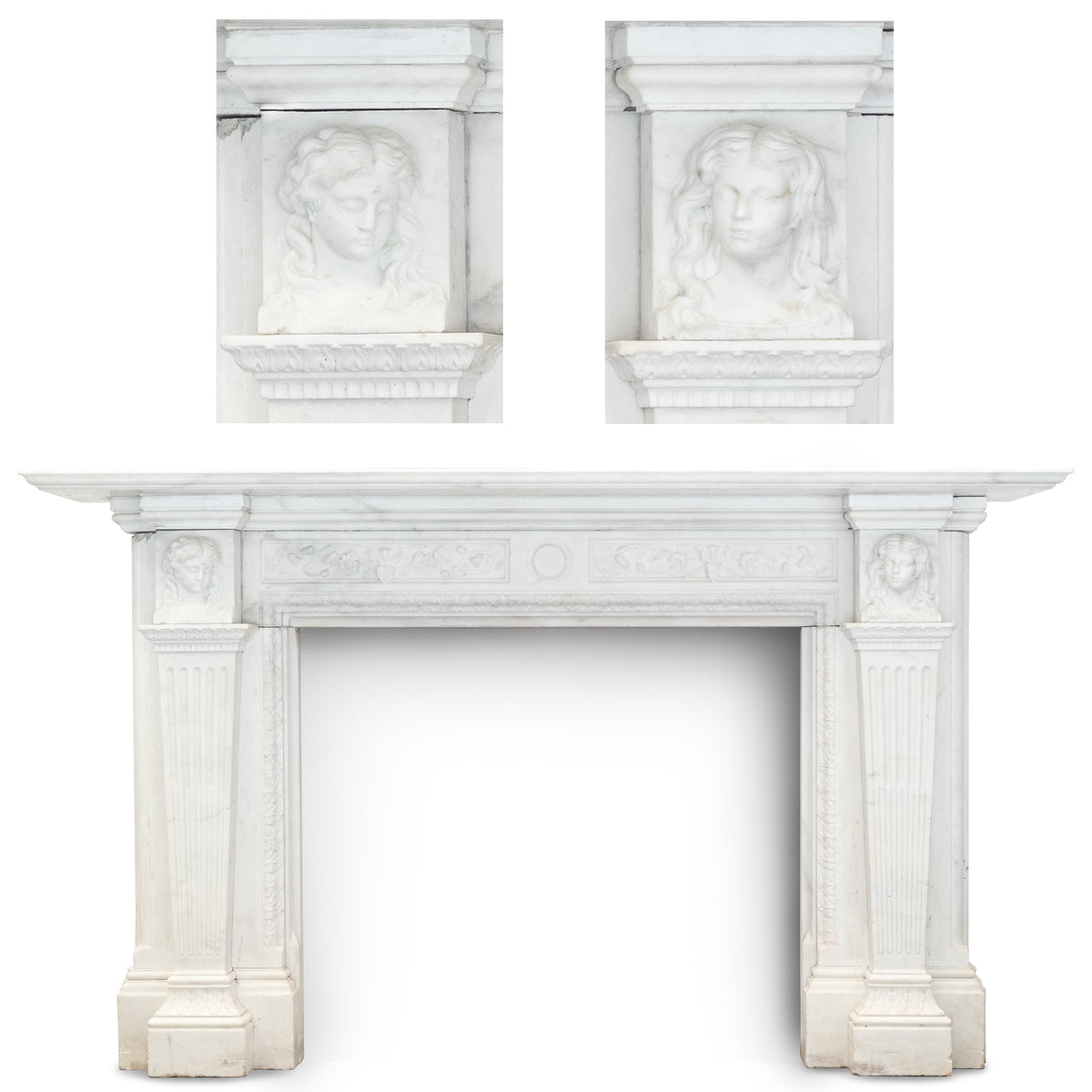 Monumental Antique Statuary Marble Carved Chimneypiece | The Architectural Forum