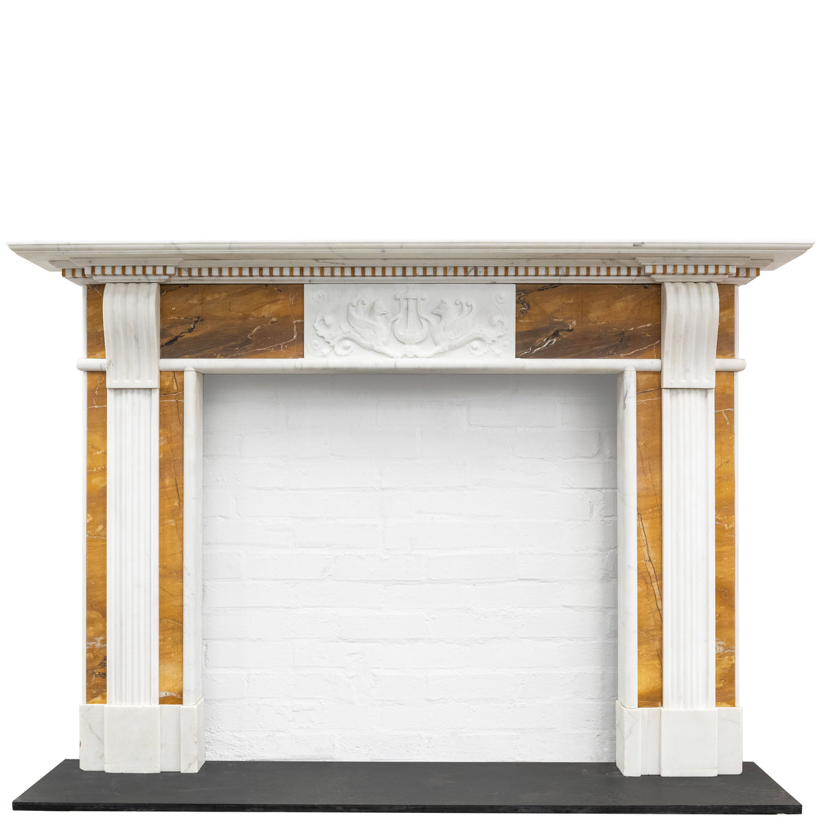 Impressive Georgian Style Statuary &amp; Sienna Marble Chimneypiece | The Architectural Forum