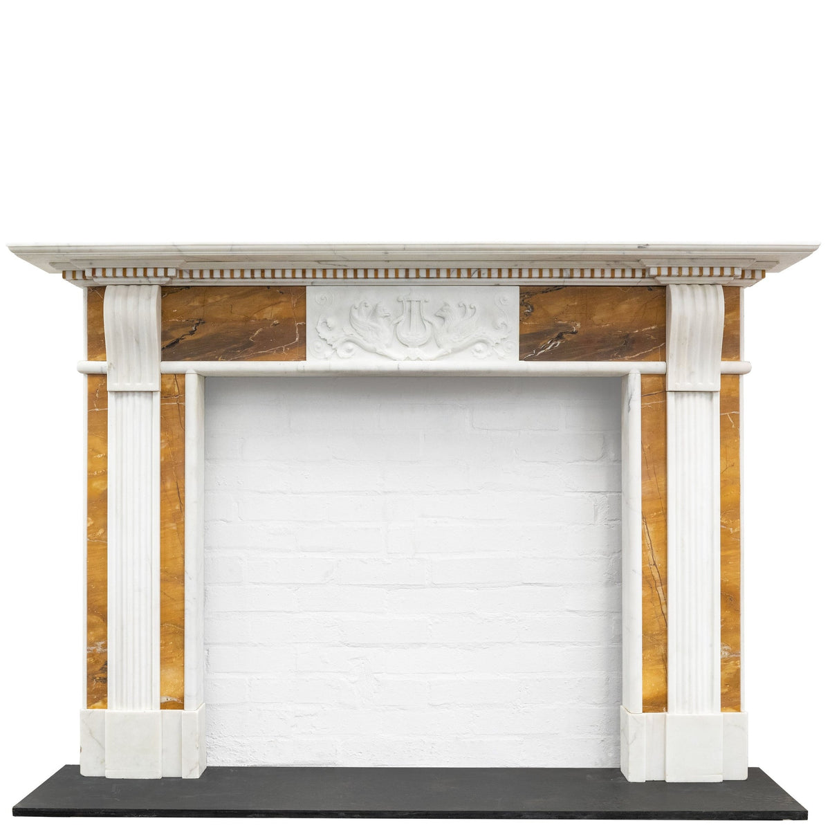 Impressive Georgian Style Statuary &amp; Siena Marble Chimneypiece | The Architectural Forum