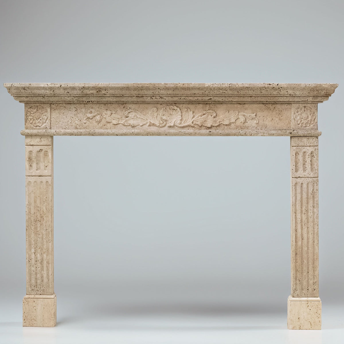 Reclaimed Large Rustic Travertine Fireplace Surround | The Architectural Forum