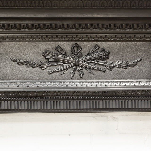 Antique Ornate Victorian Cast Iron Fireplace Surround