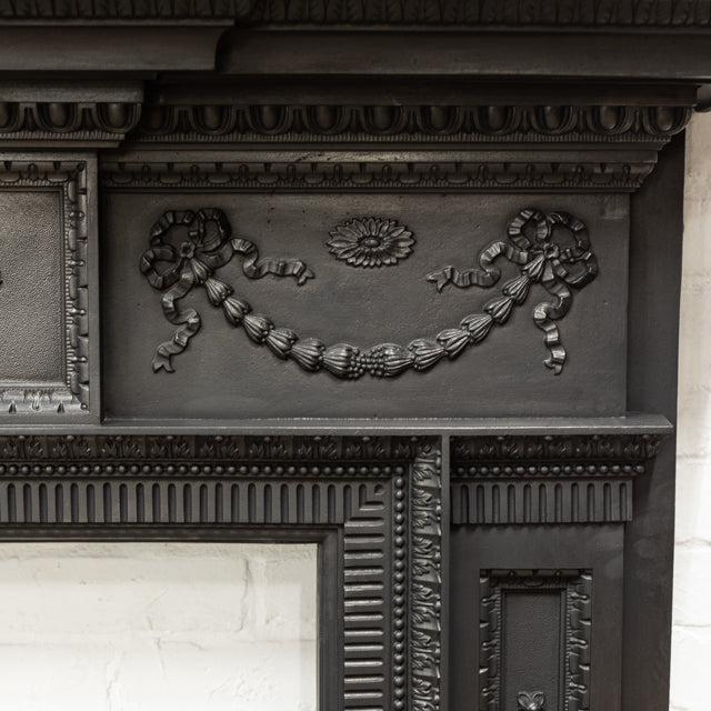 Antique Ornate Victorian Cast Iron Fireplace Surround