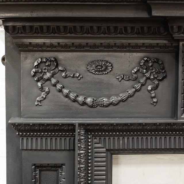 Antique Ornate Victorian Cast Iron Fireplace Surround