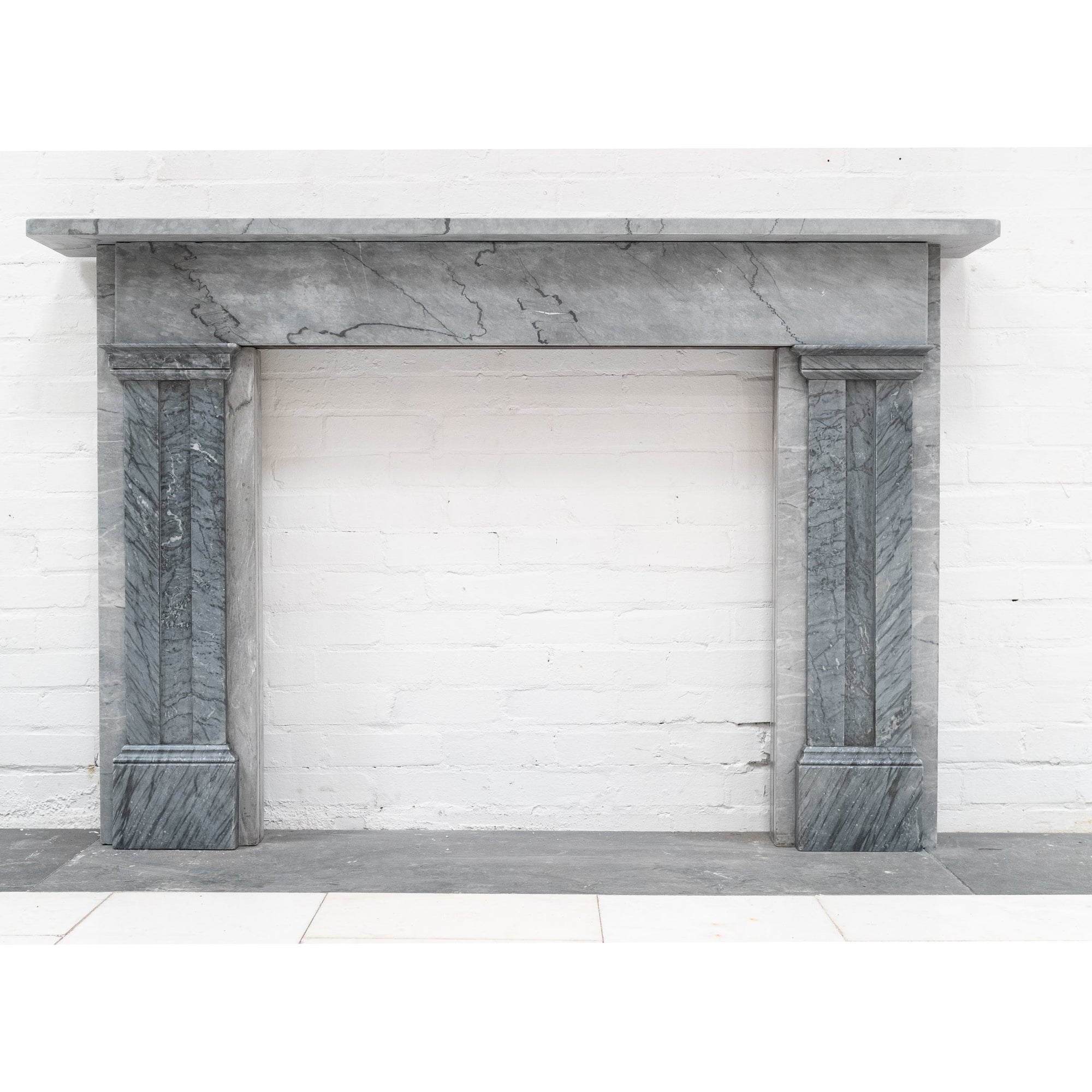 Antique Georgian Surround in Dove Grey & Italian Bardiglio Fiorito Marble | The Architectural Forum