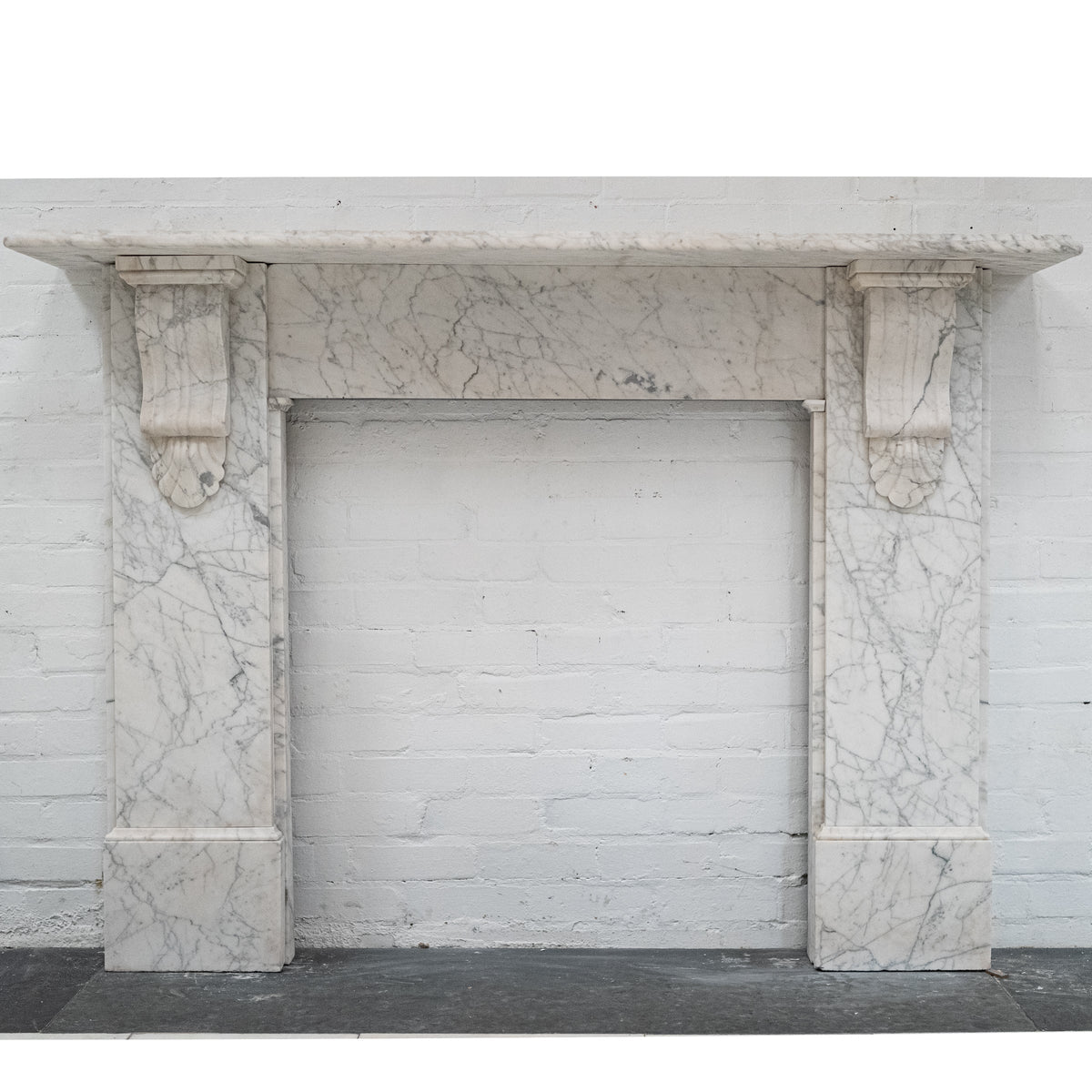 Large Antique Victorian Marble Chimneypiece with Corbels | 2 Available | The Architectural Forum