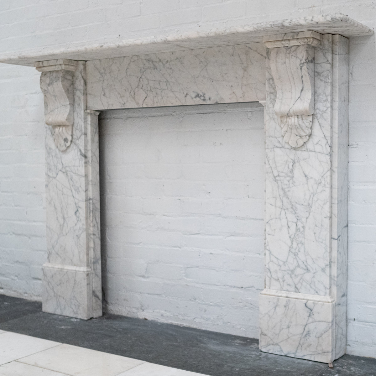 Large Antique Victorian Marble Chimneypiece with Corbels | 2 Available | The Architectural Forum