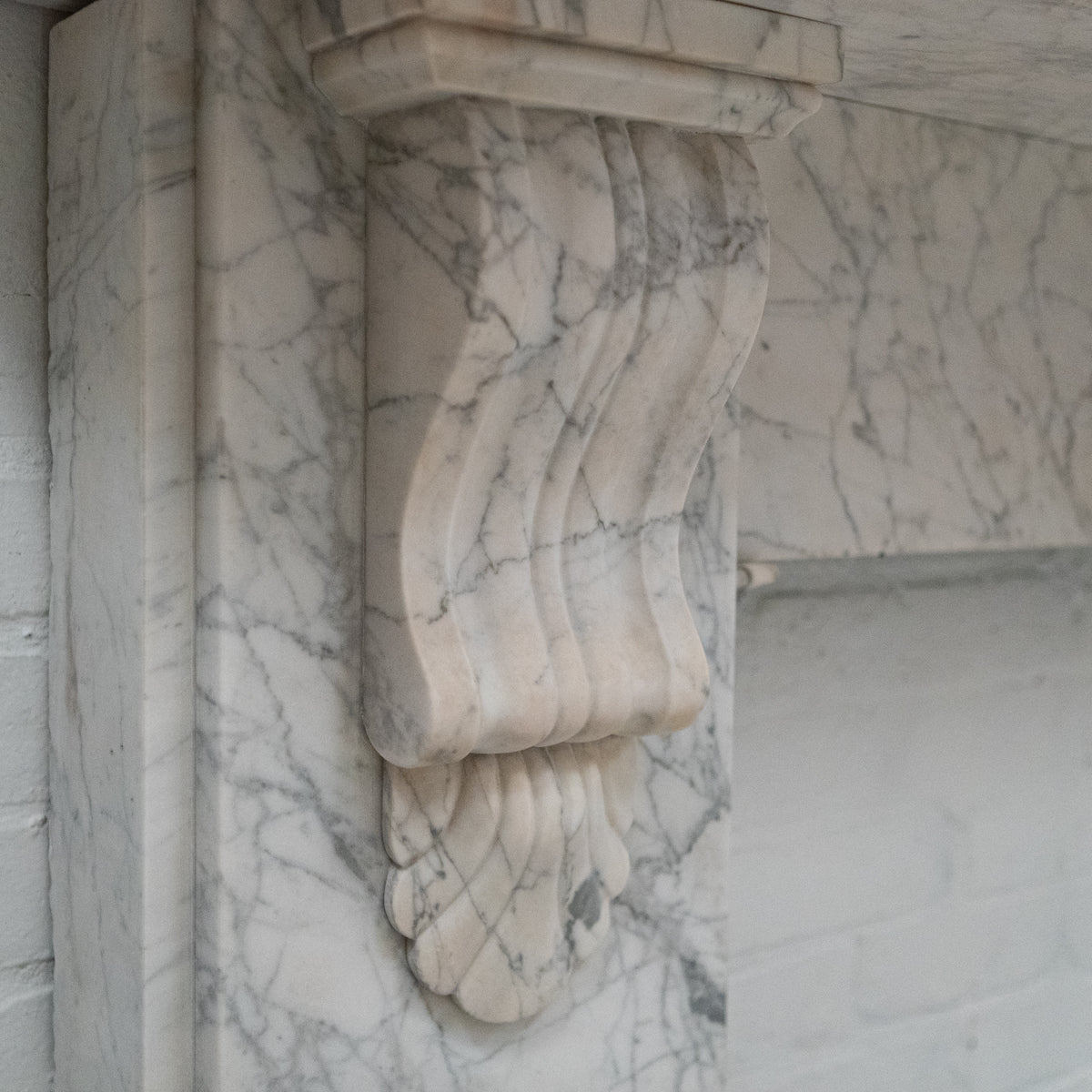 Large Antique Victorian Marble Chimneypiece with Corbels | 2 Available | The Architectural Forum