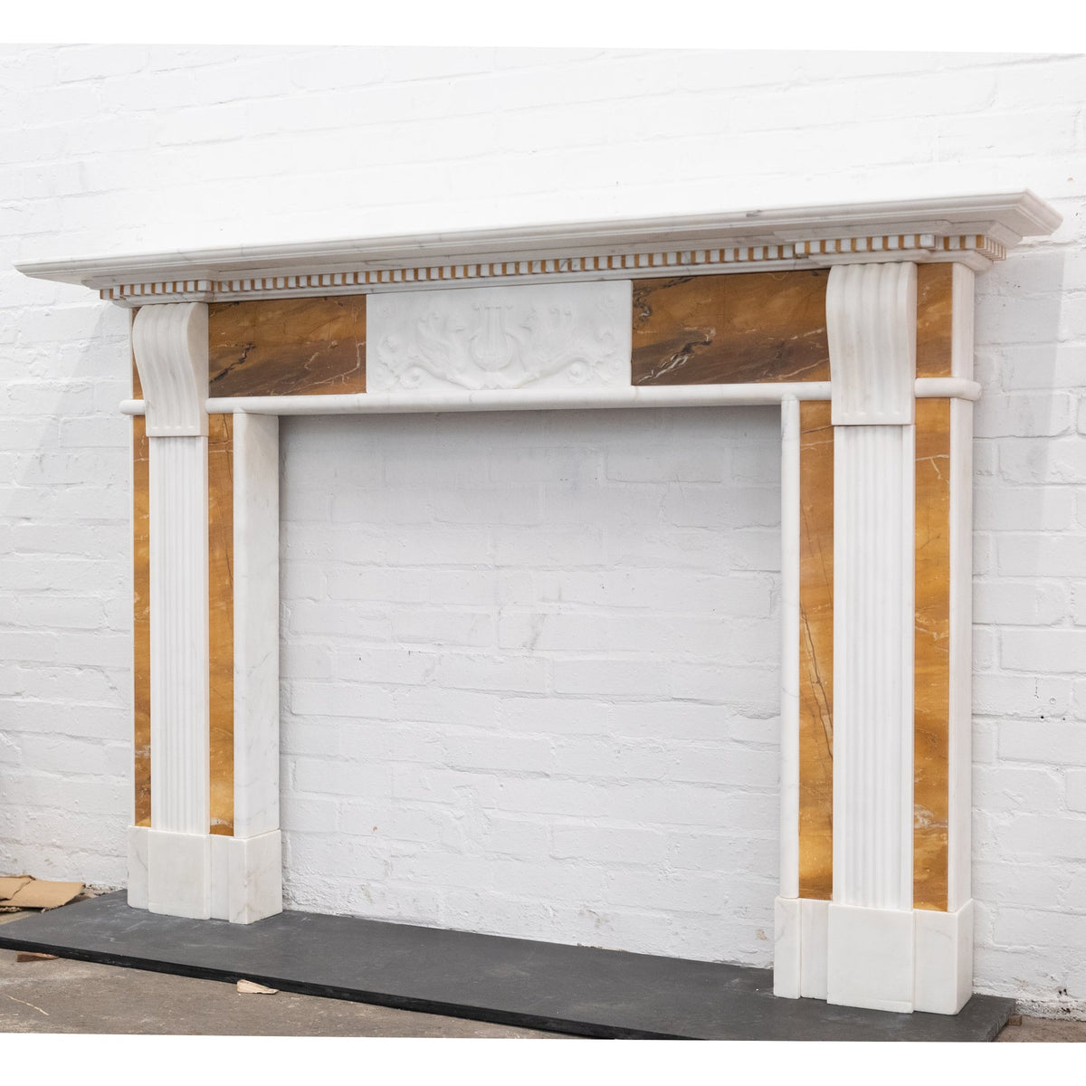 Impressive Georgian Style Statuary &amp; Siena Marble Chimneypiece | The Architectural Forum