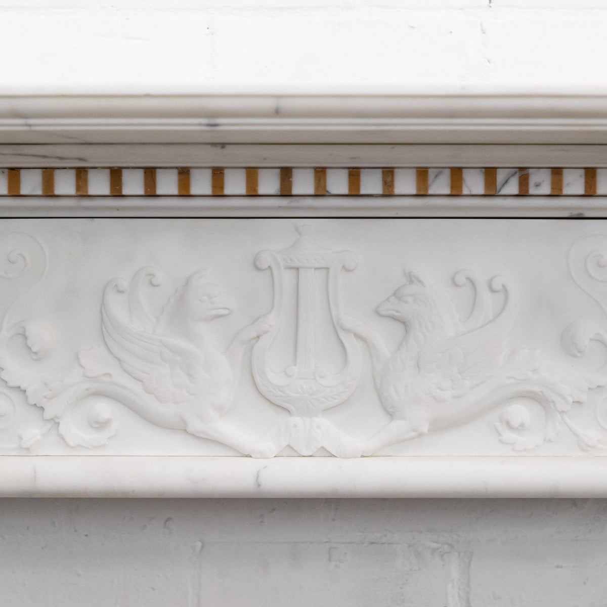 Impressive Georgian Style Statuary &amp; Sienna Marble Chimneypiece | The Architectural Forum