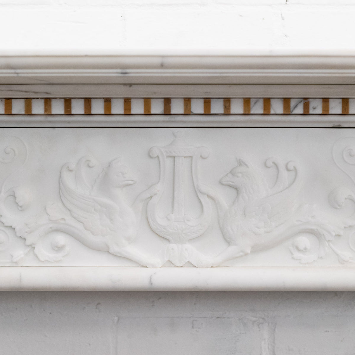 Impressive Georgian Style Statuary &amp; Siena Marble Chimneypiece | The Architectural Forum