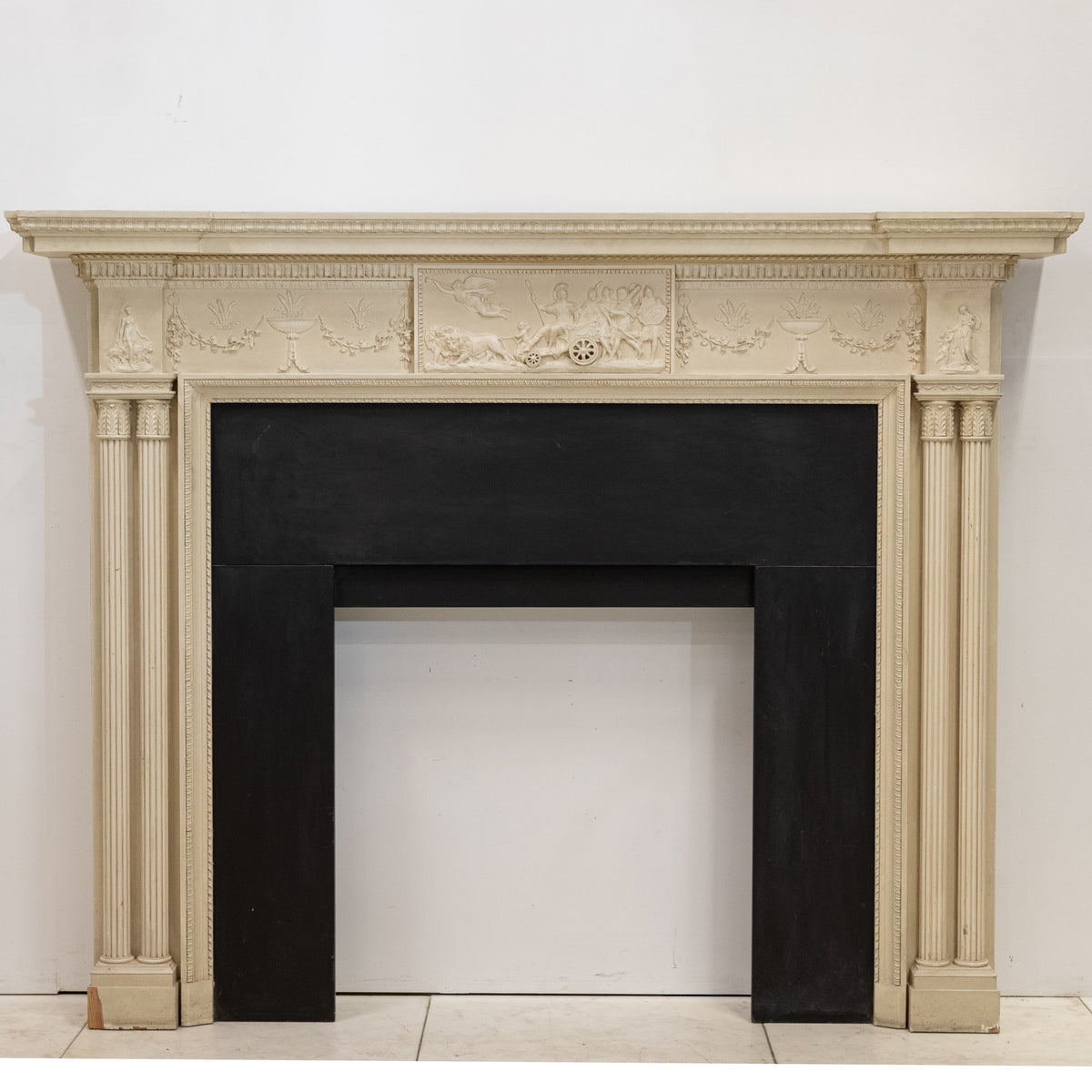 Reclaimed Ornate Regency Style Wooden Surround with Capitals | The Architectural Forum