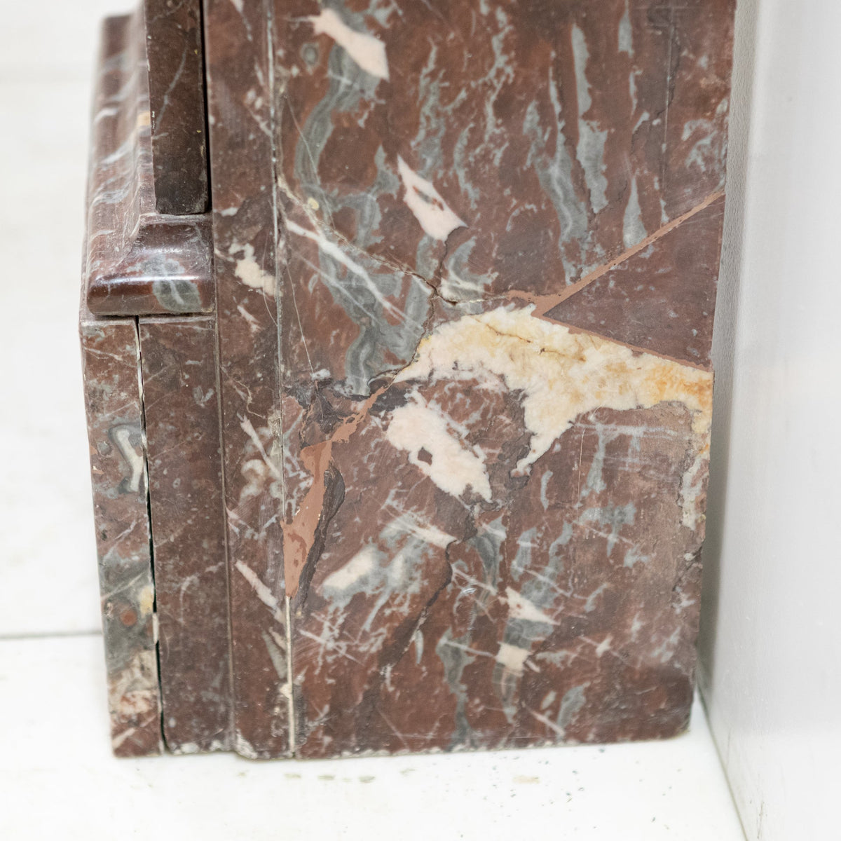 Large Antique Late Victorian Rouge Marble Fireplace Surround with Corbels | The Architectural Forum