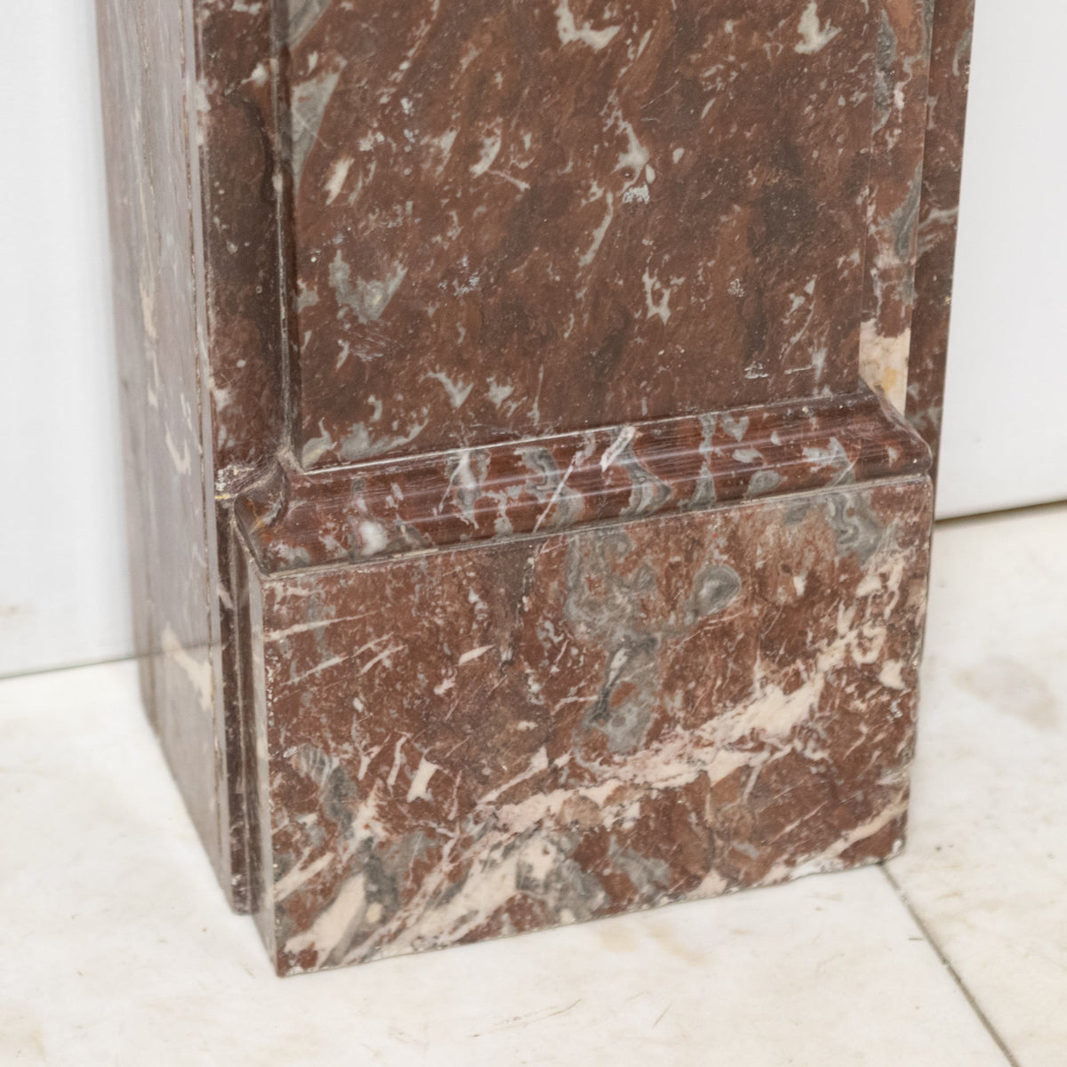 Large Antique Late Victorian Rouge Marble Fireplace Surround with Corbels | The Architectural Forum