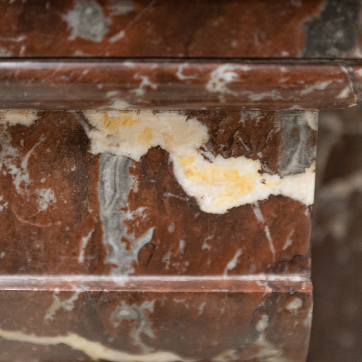 Large Antique Late Victorian Rouge Marble Fireplace Surround with Corbels | The Architectural Forum
