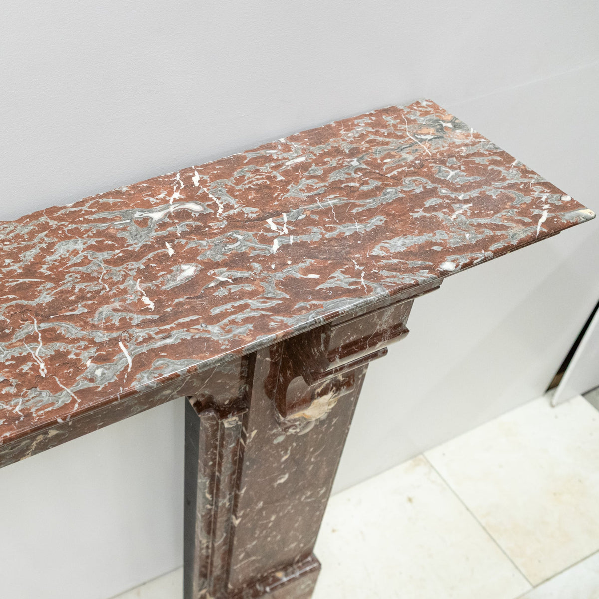 Large Antique Late Victorian Rouge Marble Fireplace Surround with Corbels | The Architectural Forum