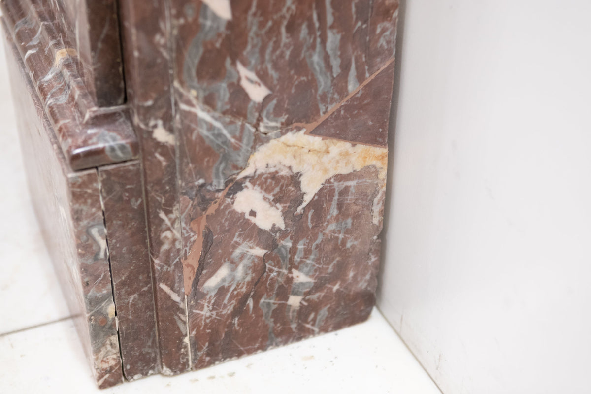 Large Antique Late Victorian Rouge Marble Fireplace Surround with Corbels | The Architectural Forum