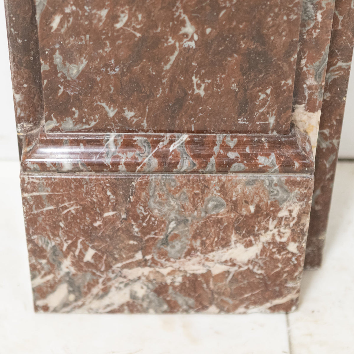 Large Antique Late Victorian Rouge Marble Fireplace Surround with Corbels | The Architectural Forum
