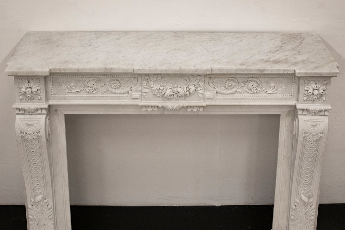Antique 19th Century Carrara Marble Fireplace | The Architectural Forum