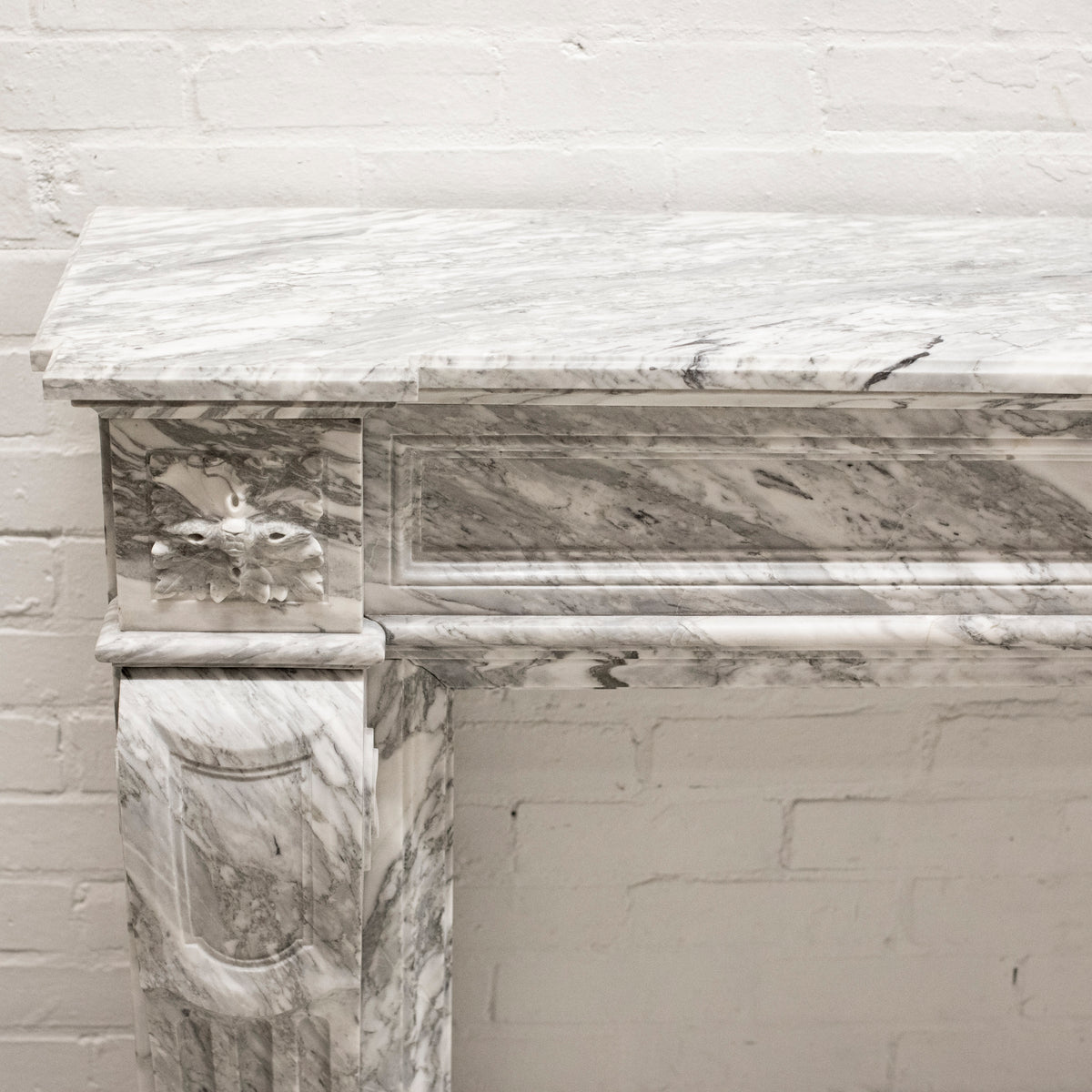 Louis XVI Style Italian Arabescato Marble Fireplace | The Architectural Forum