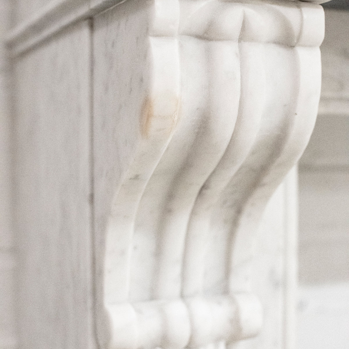 Antique 19th Century French Style Carved Marble Fireplace in Carrara Marble | The Architectural Forum