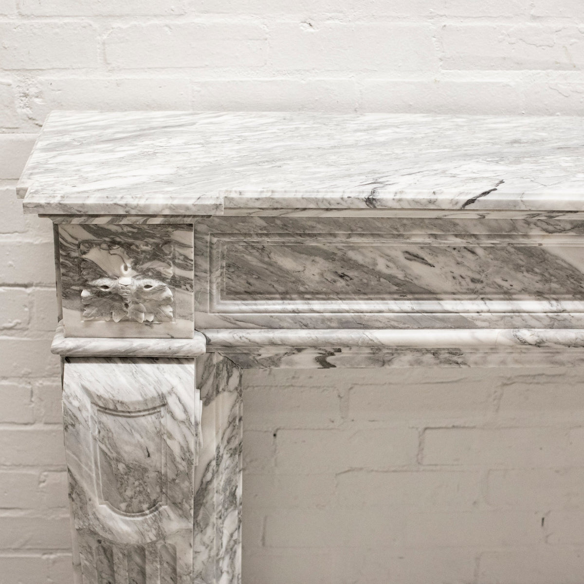 Louis XVI Style Italian Arabescato Marble Fireplace | The Architectural Forum