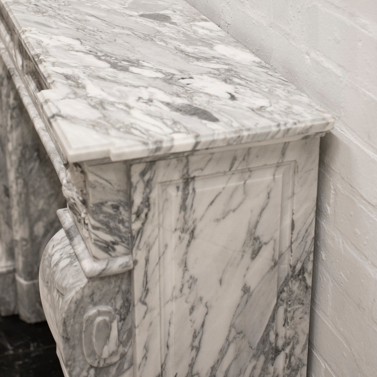 Louis XVI Style Italian Arabescato Marble Fireplace | The Architectural Forum