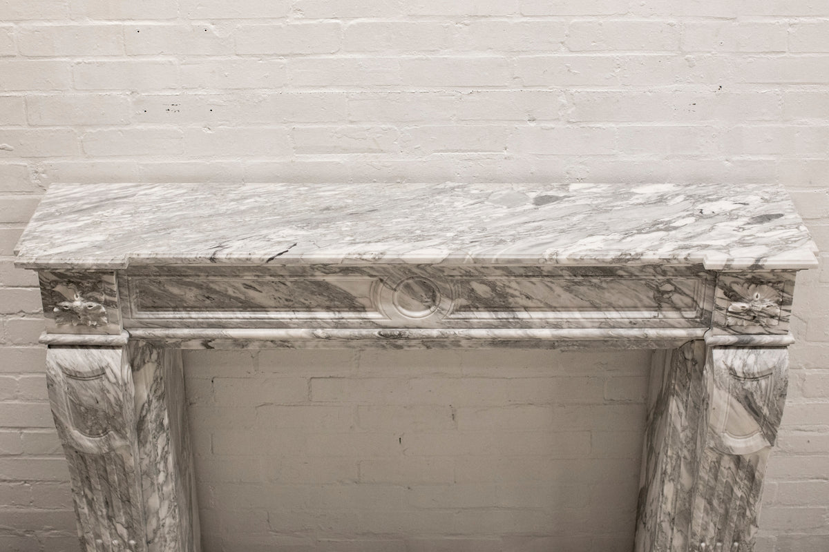 Louis XVI Style Italian Arabescato Marble Fireplace | The Architectural Forum